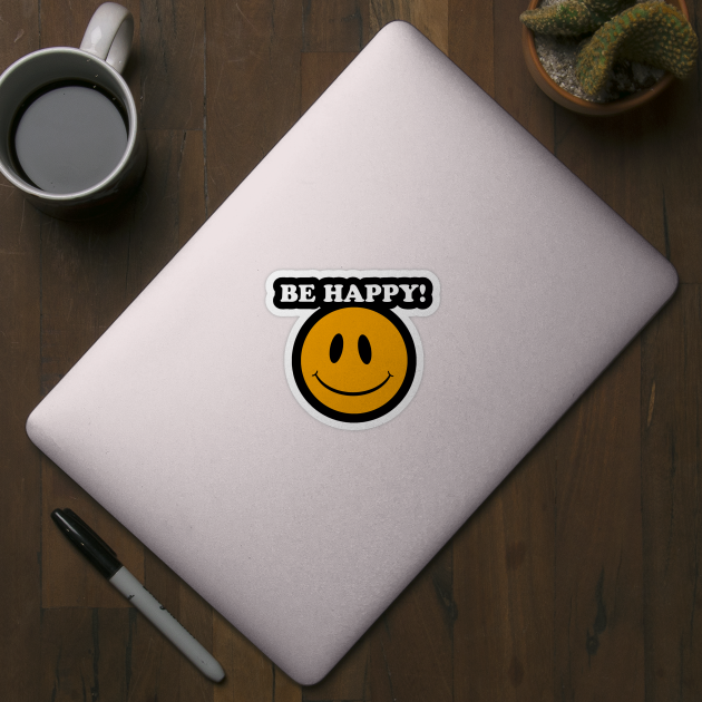 Smiley Face.... Be Happy!! (dark) by FunkyMonkeyShirts